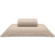 Jogo De Cama Buettner Solteiro Malha Liso 2 Peças Image Bege