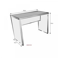 Mesa Reta Corp 25mm 80 Cm Bramov Móveis Cinza Cristal