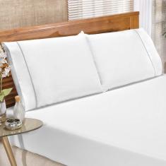 Jogo De Lençol Casal Classic 180 Fios 3 Peças - Branco