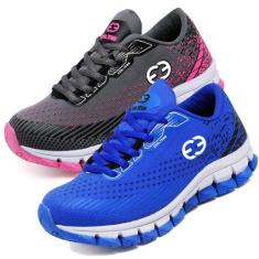 Kit 2 Tênis Infantil Masculino Evoltenn Impacto Cinza/Azul, Cinza, Azu