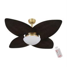 Ventilador de Teto Kovalski Dourado 4 Pás Palmae Tabaco  127V - CASAH,