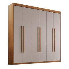 Guarda-Roupa Casal Xangai 6 Portas 2 Gavetas Imbuia e Off White