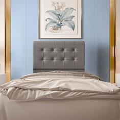 Cabeceira Solteiro 0,90m Atenas Suede Cinza Dal Poz Estofados