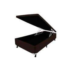 Cama Box Baú Castor Solteiro Corano Marrom 120x203x35cm