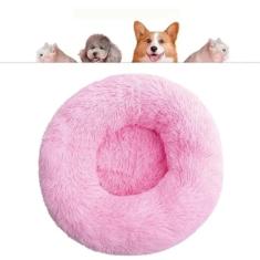 CAMINHA DONUT NUVEM PET PELUCIA G REDONDA CAMA PELUCIADA NINHO CASINHA CASA COLCHONETE Cachorros E Gatos NUVEM FUNDO ANTIDERRAPANTE IMPERMEAVEL QUALIDADE PREMIUM 60CM (ROSA)