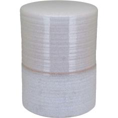 Banqueta Cerâmica 44x32x32cm Marfim Banco Decorativo Jardim Garden