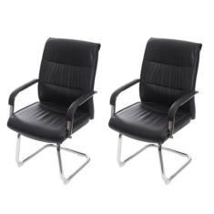 Kit 2 Cadeiras para Escritório Interlocutor Estofada em material sinté