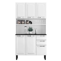 Armário De Cozinha Aço Compacto 105cm 6 Portas 2 Gavetas Itatiaia Pratika Branco