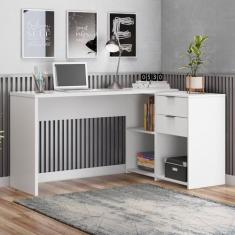 Mesa de Escritório em L 2 Gavetas 3 Nichos Office NT 2060 - Notável Mó
