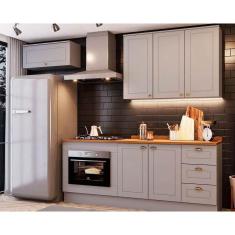 Cozinha Completa Americana 6 Peças (2Aéreos+2Balcões+2Complementos) CZ151 Cinza - Henn