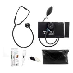 Kit Esfigmomanometro E Esteto Bic + Garrote + Termometro,  Preto