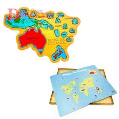 Quebra-Cabeça Mapa da Oceania Educativo Países e Capitais - Drackma