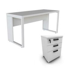 Escrivaninha 150cm x 60cm Gaveteiro 3 Gavetas Pés Metal F5 - F5 Office