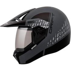 Capacete Bieffe 3 Sport Drift Preto Fosco Grafite Motocross (56)