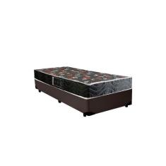 Cama Box Solteiro Colchão Espuma D33 Oriental Preto Ducci + Box Sintét