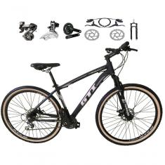 Bicicleta Aro 29 Gti Roma Shimano Altus 24v Freio Disco Hidráulico Garfo Trava - Preto-cinza Tam.15