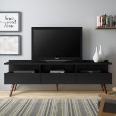 Rack para TV Londres com Pés Retrô Preto Madesa