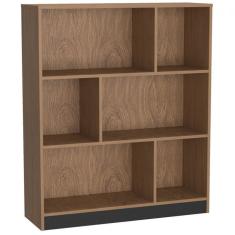 Conjunto Home Office Escrivaninha Estante 6 Nichos B28 Nova Mobile Mel/preto