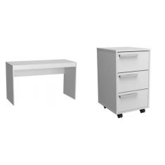 Conjunto Home Office Escrivaninha Gaveteiro 3 Gavetas B29 Nova Mobile Branco