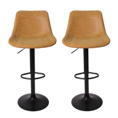 Kit 2 Banquetas Estofadas c/encosto p/Cozinha Gir.Caramelo