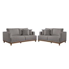 Conjunto Sofás 2 e 3 Lugares Fixo Estofados Linho M-175 Martins - Mart
