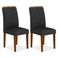 Kit 02 Cadeiras Vitória Wood Cinamomo/ Preto - Moveis Arapongas