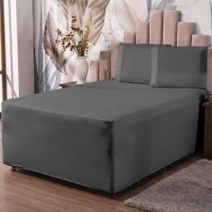 Jogo de Lençol Luva Queen Conjugada Veste Colchão e Box Malha 3 Peças 