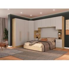 Quarto Modulado 3 Guarda Roupas 2 Mesas de Cabeceira 1 Módulo Ponte Aé