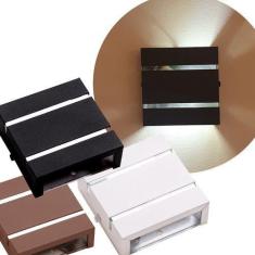 Kit 6 Arandelas 2 Foco 2 Friso Externa Parede Muro Ar1112 - IDEALLUME,