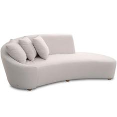 Sofá 3 Lugares Orgânico Esquerdo Sala Living 250cm Adam T03 Veludo Beg