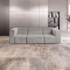 Sofá Modular 3 Lugares Bouclé - Zurc Decor