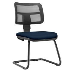 Cadeira De Escritório Recepção Fixa Zip Crepe Azul Marinho