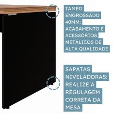 Mesa Auxiliar Direita/esquerda 90x45x73,5cm Marrom/Preto