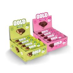 Barra de Proteína BOLD Snacks - KIT Thin Bombom de Coco + Thin Trufa de Morango (2 caixas c/ 12 unid.)