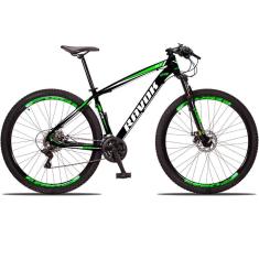 Bicicleta Aro 29 Freio A Disco Hidraúlico 24 Velocidades Cubo Alúminio K7 Cor:verde;tamanho:19&quot;