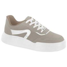 Tenis Feminino Moleca Solado Alto Camurca Cadarço 5808.106-Feminino