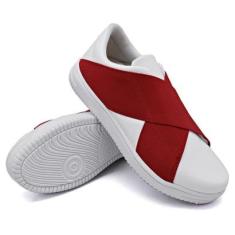 Tênis Calce Fácil Feminino Com Elásticos Cruzados Confortável e Estiloso-Feminino