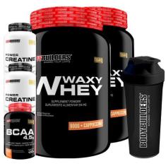 Kit 2x Waxy Whey Protein 900g + 2x Power Creatina 100g + BCAA 4,5 100g