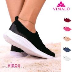 Tênis feminino meia calce fácil slip on leve flexível confortável para