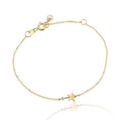 Pulseira Infantil de Ouro 18k Estrela com Diamante - AGAPRIME JÓIAS