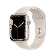 Apple Watch Series 7, 45MM, GPS, Case Alumínio Prata e Sport Band Estelar - MKN63LL/A