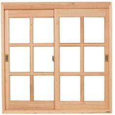 Janela De Correr Quadriculada JE221 180cm x 120cm Esel Marroml