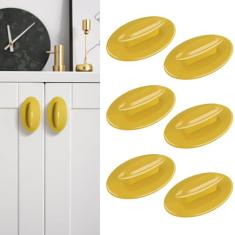 Elistonie Pacote com 6 puxadores de armário instantâneos, puxador de gaveta, puxador de gaveta com adesivo para porta deslizante para janelas de vidro, guarda-roupas, botão de descascar e colar sem