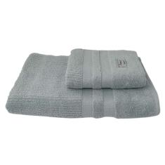 Jogo 2 Toalhas Banho Banhão Macia Dianneli Paris Grafite 100% Algodão de Alta Qualidade