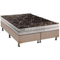 Cama Box Queen: Colchão Espuma Paropas D33 Pasquale Plus + Base Crc Suede Clean(158X198)