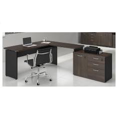 Mesa para Escritório Web30 1,35 + Balcão - Marsala / Preto