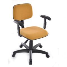 Cadeira Secretária Base Giratória Com Braços Square Amarelo - OUTRAS M