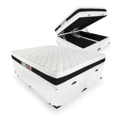 Cama Box Baú Super King + Colchão Espuma D45 - Castor - Black & White 