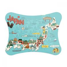 Moldura de quebra-cabeça tradicional japonesa com mapa em formato de terra para decoração de imagem