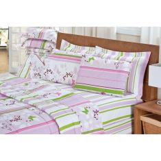 Jogo Lençol Microfibra Casal Estampado 03 Pçs